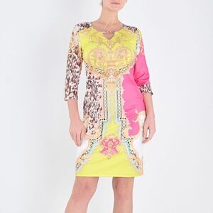 Experience The Difference UK Yellow & Pink Multi Print Dress